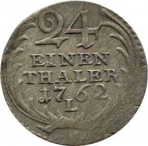 August III Saxon, 1/24 thaler (penny) 1762 L, Leipzig Prussian issue