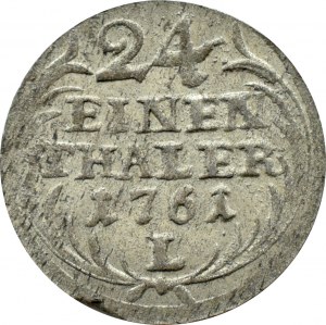 August III Saxon, 1/24 thaler (penny) 1761 L, LDC, Leipzig