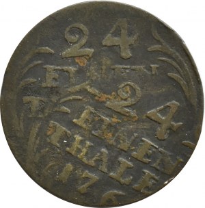 August III Saxon, 1/24 thaler (penny) 176?, Leipzig EFFECTIVE DESTRUCTION