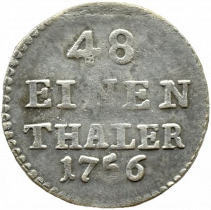 August III Sas, 1/48 thaler 1756 (half-penny) FWôF, Dresden