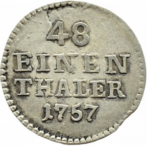 August III Sas, 1/48 thaler 1757 (half-penny) B, Dresden - RARE