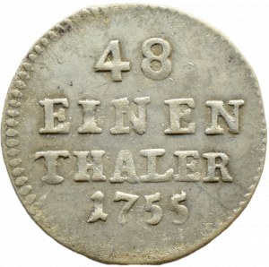 August III Sas, 1/48 thaler 1755 (half-penny) FWôF, Dresden