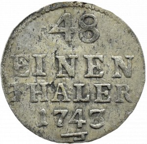 August III Sas, 1/48 thaler 1743 (half-penny) FWôF, Dresden