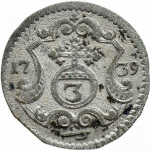 August III Sas, 3 halerze 1739 FWôF, Drezno