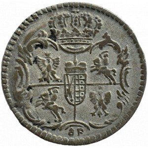 August III Sas, 3 halerze 1763 óF, Grünthal, RZADKI