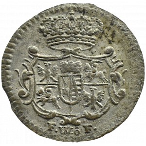 August III Sas, 3 halerze 1744 FWôF, Drezno, PIĘKNY