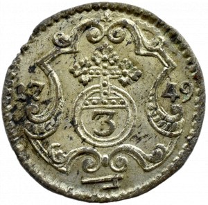 Augustus III Sas, 3 halberds 1749 FWôF, Dresden, BEAUTIFUL