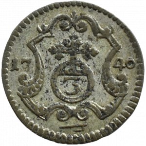 August III Sas, 3 halerze 1740 FWôF, Drezno, ŁADNY