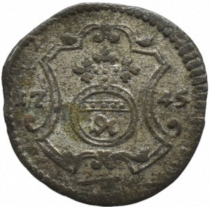August III Sas, halerz 1745 FWóF, Drezno