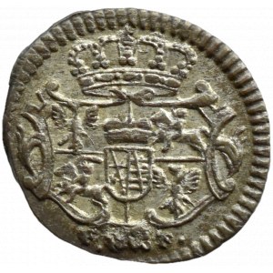 August III Sas, halerz 1755 FWóF, Drezno, BARDZO ŁADNY