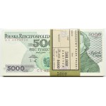 PRL, 5000 złotych 1988, Warszawa, seria CS, PACZKA BANKOWA RZADKOŚĆ!