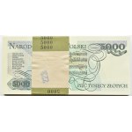 PRL, 5000 złotych 1988, Warszawa, seria CS, PACZKA BANKOWA RZADKOŚĆ!