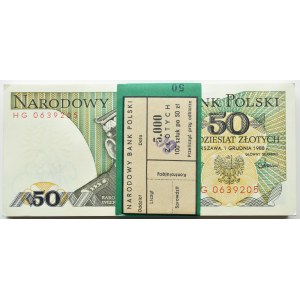 PRL, 50 złotych 1988, Warszawa, seria HG, PACZKA BANKOWA