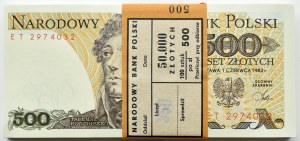 PRL, 500 zloty 1982, Warsaw, ET series, PACZKA BANKOWA