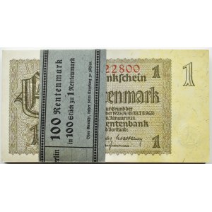 Niemcy, III Rzesza, 1 marka 1937 seria O, PACZKA BANKOWA, PIĘKNA!