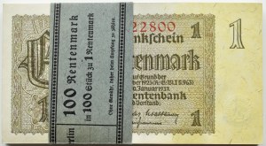 Germany, Third Reich, 1 mark 1937 series , BANK PACKAGE, BEAUTIFUL!