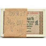 Niemcy, III Rzesza, ReichskreditKasse, 1 marka 1939-1944, seria 595, PACZKA BANKOWA, RZADSZA