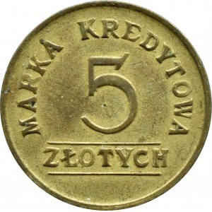 II RP, Spółdzielnia Spożywców 24 Pułk Piechoty Łuck, 5 złotych, BARDZO ŁADNE