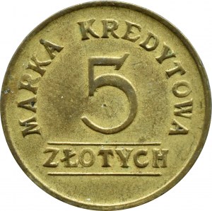 II RP, Spożywców Cooperative of the 24th Infantry Regiment Lutsk, 5 zloty, VERY BAD