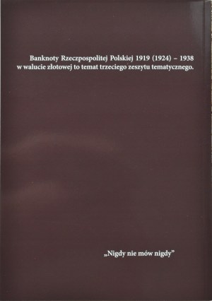 M. Bishop, Banknotes my passion, notebook III 1919-1938, autograph of the author, Kielce 2025