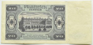 RP, 20 zloty 1948, DD series, Warsaw