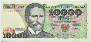 People's Republic of Poland, St. Wyspianski, 10,000 gold 1987, P series, UNC