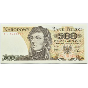 PRL, T. Kościuszko, 500 złotych 1979, seria BL, Warszawa, UNC