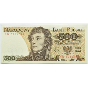 PRL, T. Kościuszko, 500 złotych 1976, seria AN, UNC RZADKIE (L6)