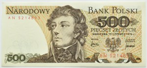 PRL, T. Kosciuszko, 500 gold 1976, AN series, UNC RARE (L6)