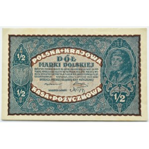 II RP, 1/2 marki 1920, Warszawa