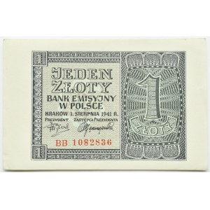 Generalna Gubernia, 1 złoty 1941, seria BB, Kraków