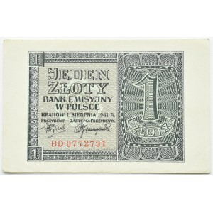 Generalna Gubernia, 1 złoty 1941, seria BD, Kraków