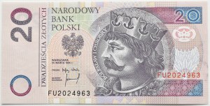 III RP, Chrobry, 20 zloty 1994, Warsaw, FU series, UNC