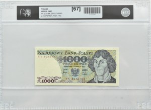 PRL, M. Copernicus, 1000 gold 1982, KK series, Warsaw, GCN 67