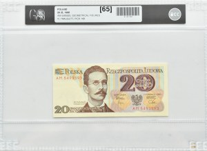 People's Republic of Poland, R. Traugutt, 20 gold 1982, AM series, GCN 65