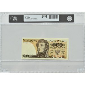 PRL, T. Kościuszko, 500 złotych 1982, seria GL, Warszawa, GCN 66