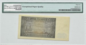 RP, 2 zloty 1948, series F, Warsaw, PMG 55 EPQ