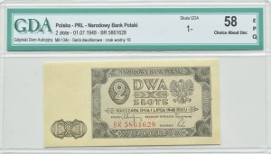 RP, 2 zloty 1948, BR series, Warsaw, GDA 58 EPQ