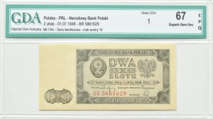 RP, 2 zloty 1948, BR series, Warsaw, GDA 67 EPQ