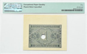 General Government, 1 zloty 1941, BE series, PERFORATION, Krakow, PMG 50 EPQ