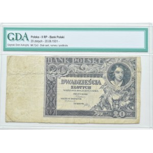 II RP, 20 złotych 1931, destrukt bez serii i numeratora, Warszawa, GDA