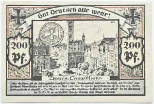 Free City of Danzig, 200 pfennig 1922, series A, propaganda banknote