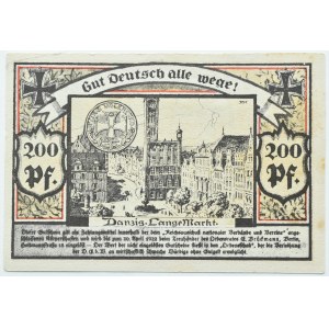 Freie Stadt Danzig, 200 pfennig 1922, série A, billet de propagande