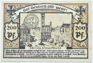 Free City of Danzig, 200 pfennig 1922, series A, propaganda banknote