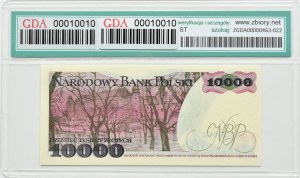 People's Republic of Poland, St. Wyspianski, 10,000 gold 1987, series F, GDA 65 EPQ