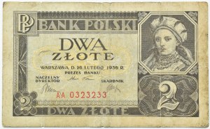 II RP, 2 zloty 1936, AA series, RARE