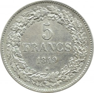 Belgium, Leopold I, 5 francs 1849, Brussels