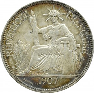 Indo-China/France, 1 piastre 1907, Paris