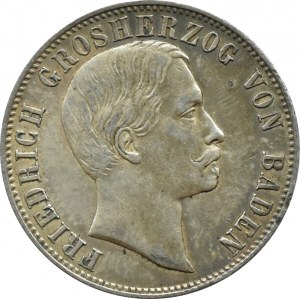 Germany, Baden, Frederick, 1/2 guilder 1863, Karsruhe, BEAUTIFUL!