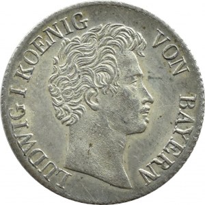 Germany, Bavaria (Bayern), Ludwig I, 6 kreuzer 1835, Munich, UNC